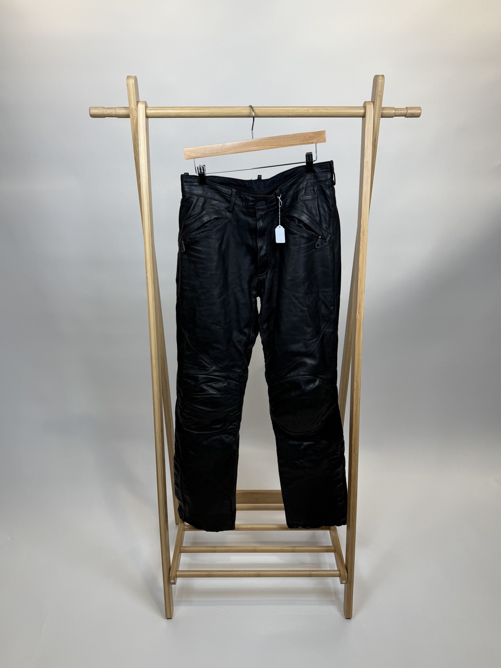 PF-1022 Harley-Davidson Black Leather Riding Pants with Knee Panels